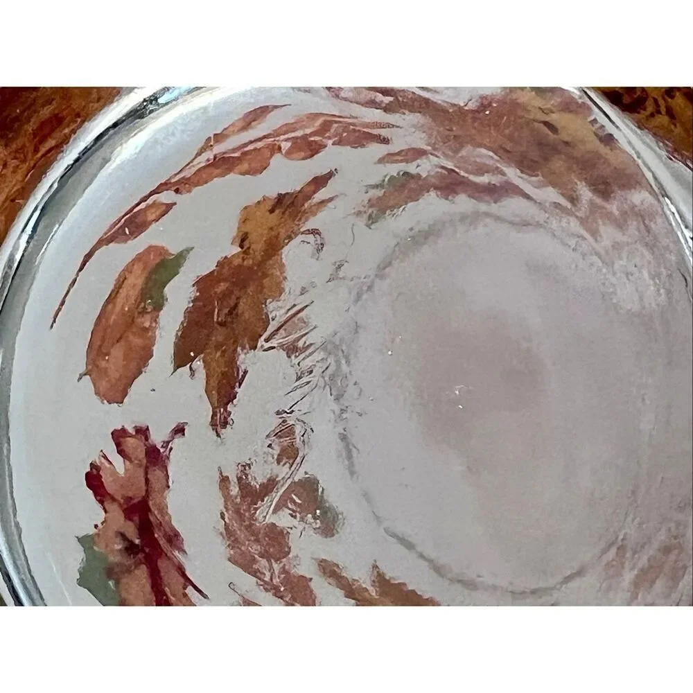 Set of 4 Vintage Libbey Crisa Autumn Leaves Drinking Glasses